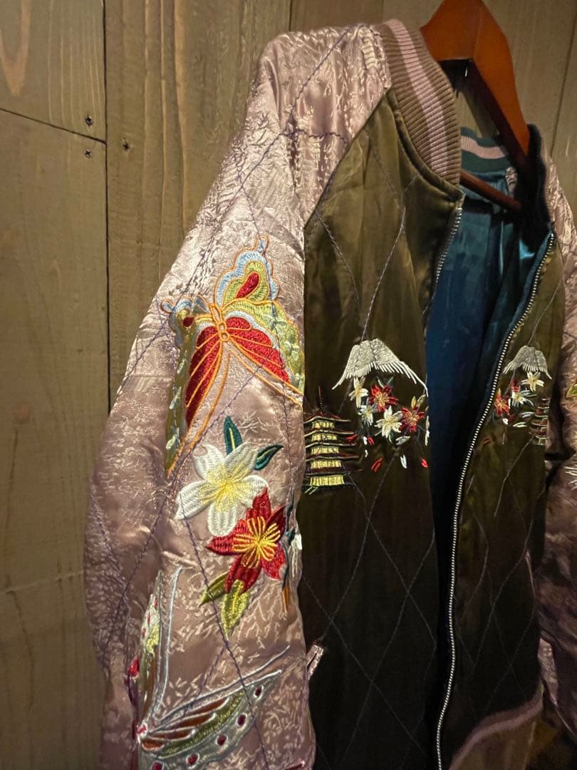 リバーシブルスカジャン （鶴/芸者✕五重塔)