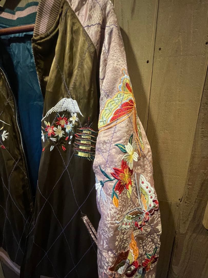 リバーシブルスカジャン （鶴/芸者✕五重塔)