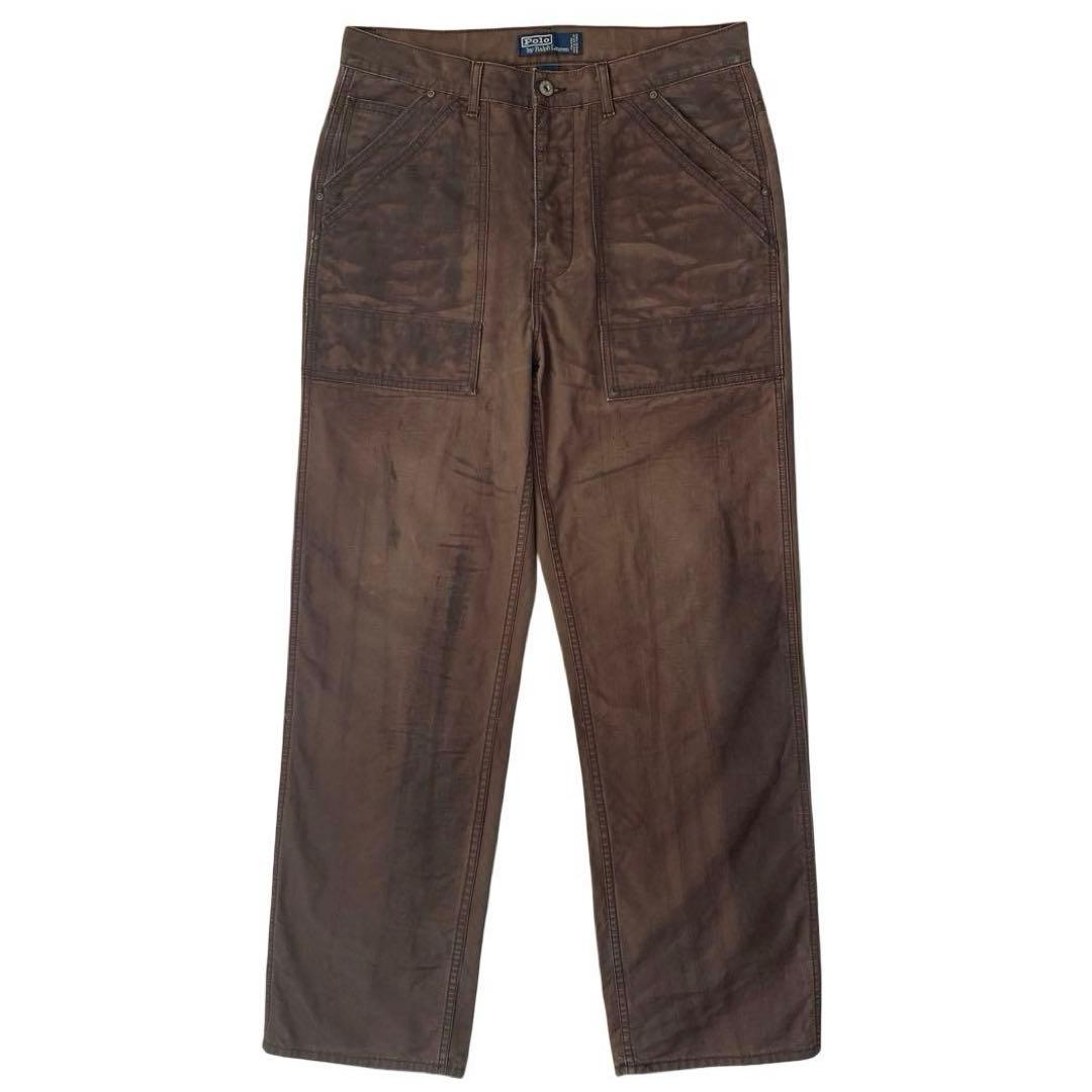 90s USA製 Polo ラルフローレン ヴィンテージ加工 ワークパンツ