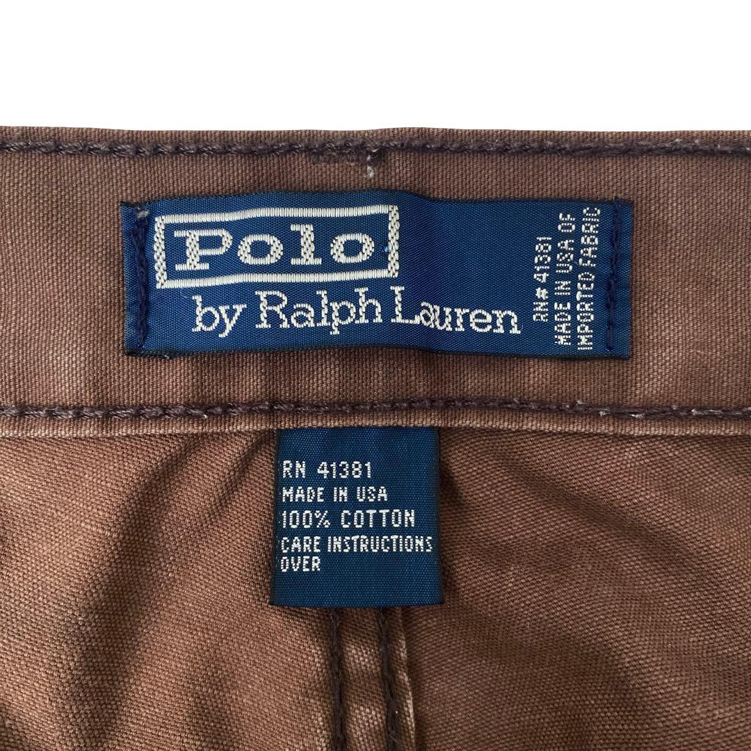 90s USA製 Polo ラルフローレン ヴィンテージ加工 ワークパンツ