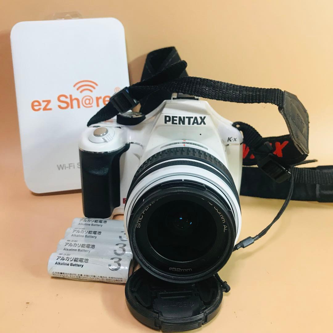 ペンタックス K-x 白　Wi-FiSDアダプター　電池付き