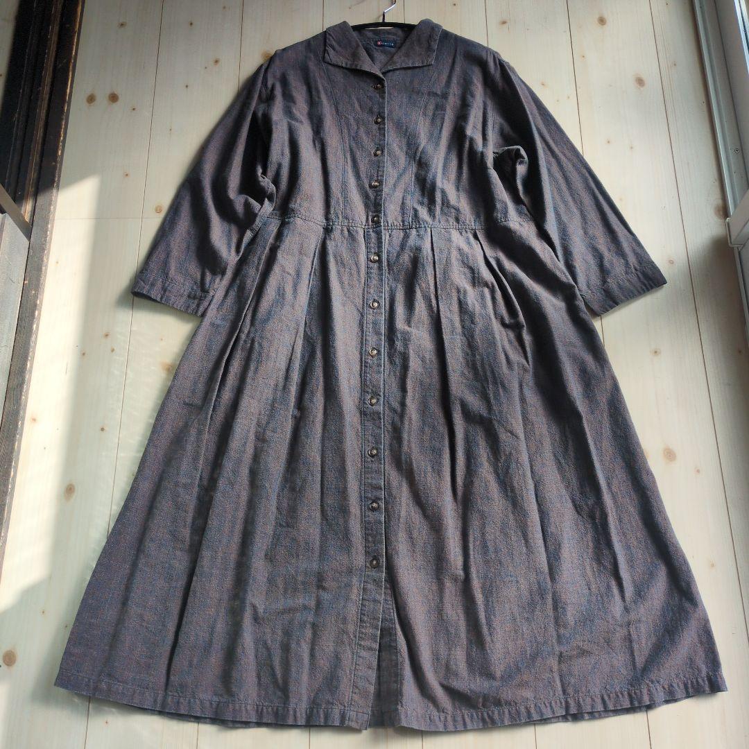 カスリラ kasurira コットン シャツワンピース M〜L