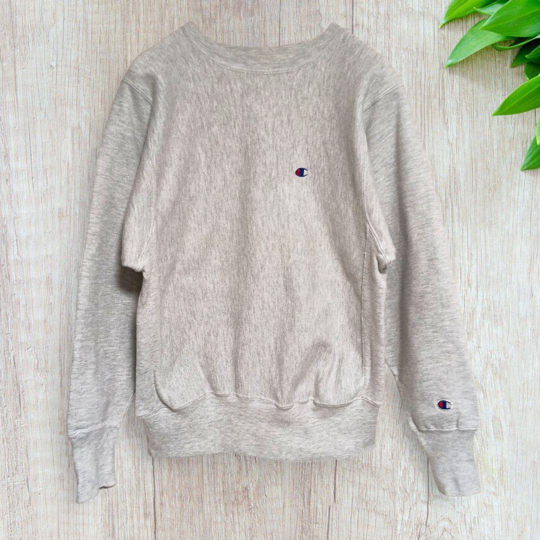90s チャンピオン リバースウィーブ スウェット グレー 目あり 刺繍