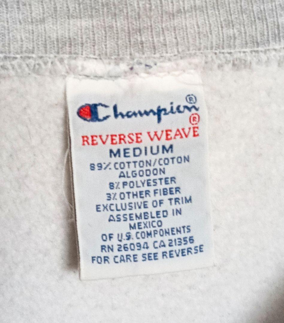 90s チャンピオン リバースウィーブ スウェット グレー 目あり 刺繍