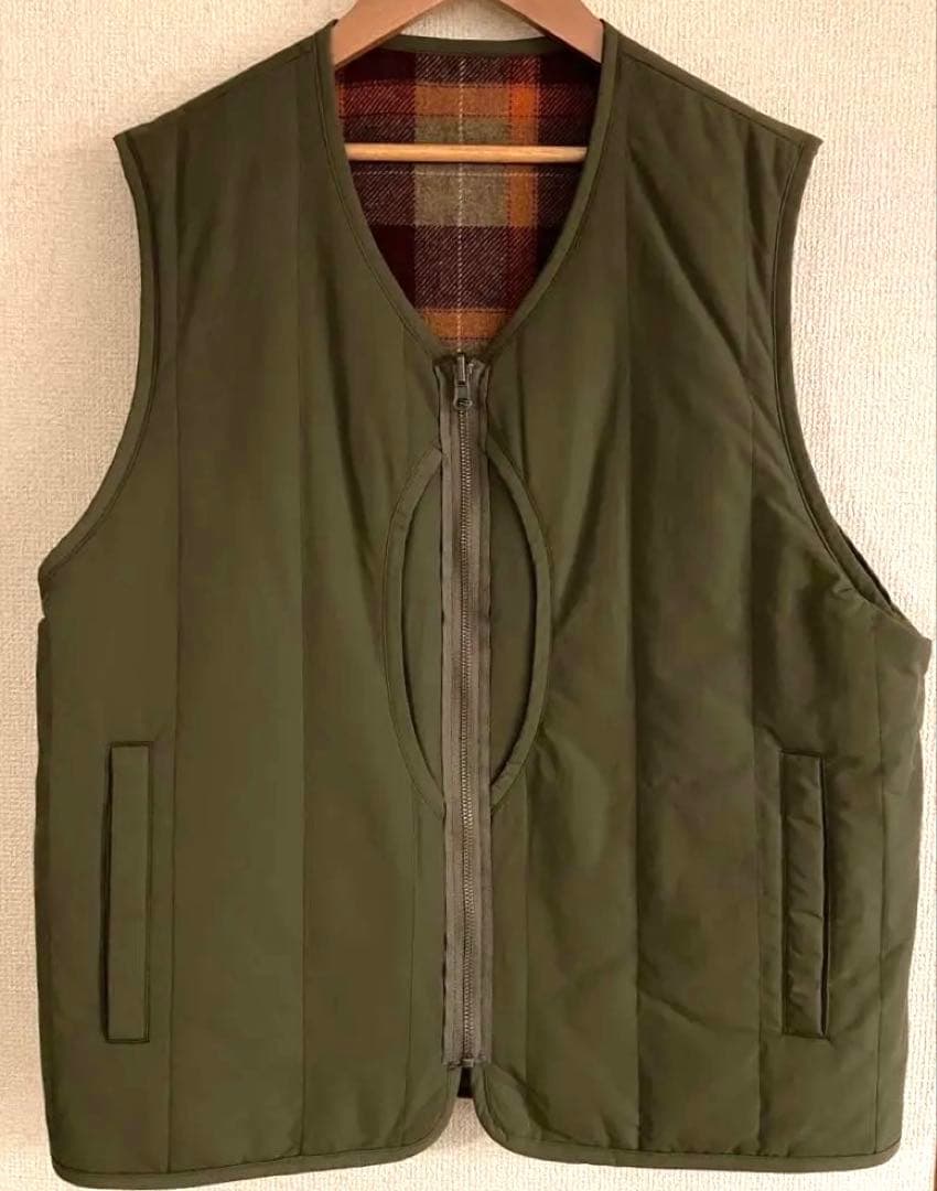 【新品未使用】PWA REFINE-WOOL CHK RV VEST Msize