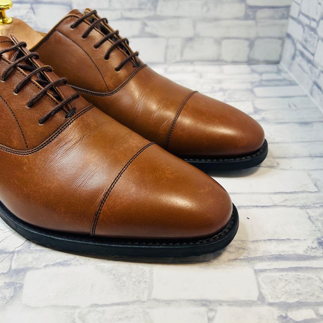 未使用級 SCOTCH GRAIN ストレートチップ 内羽根 ブラウン 25cm