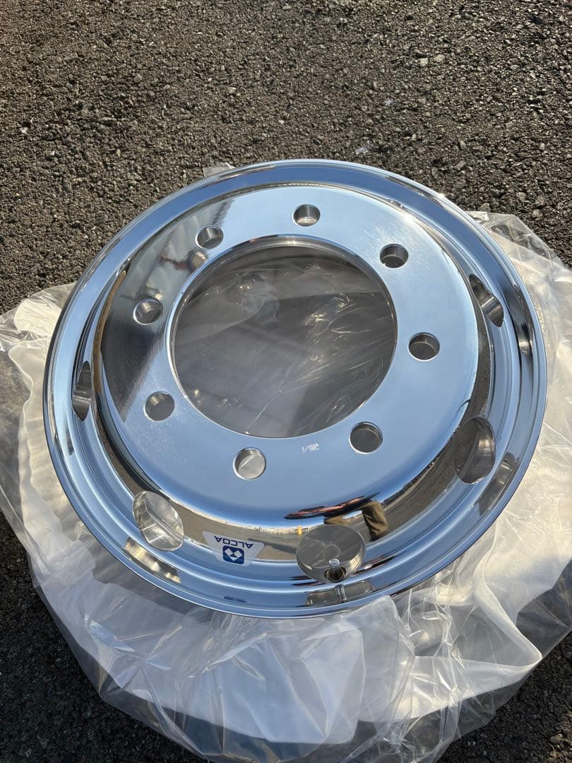 新品②本　大型低床トラック用　アルコア　ISO用　アルミホイール　8穴