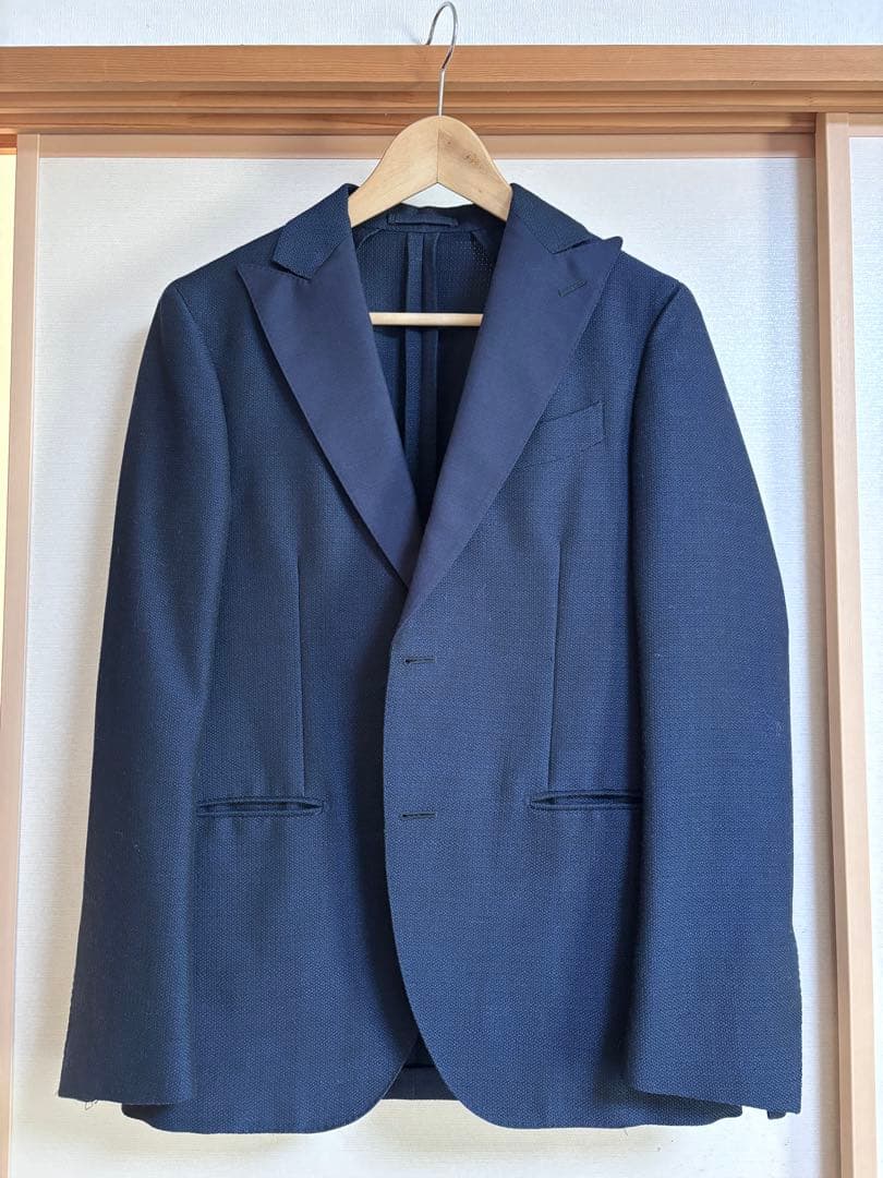 美品　LARDINI ラルディーニ　ジャケット　モヘアウール　ネイビー　44 S