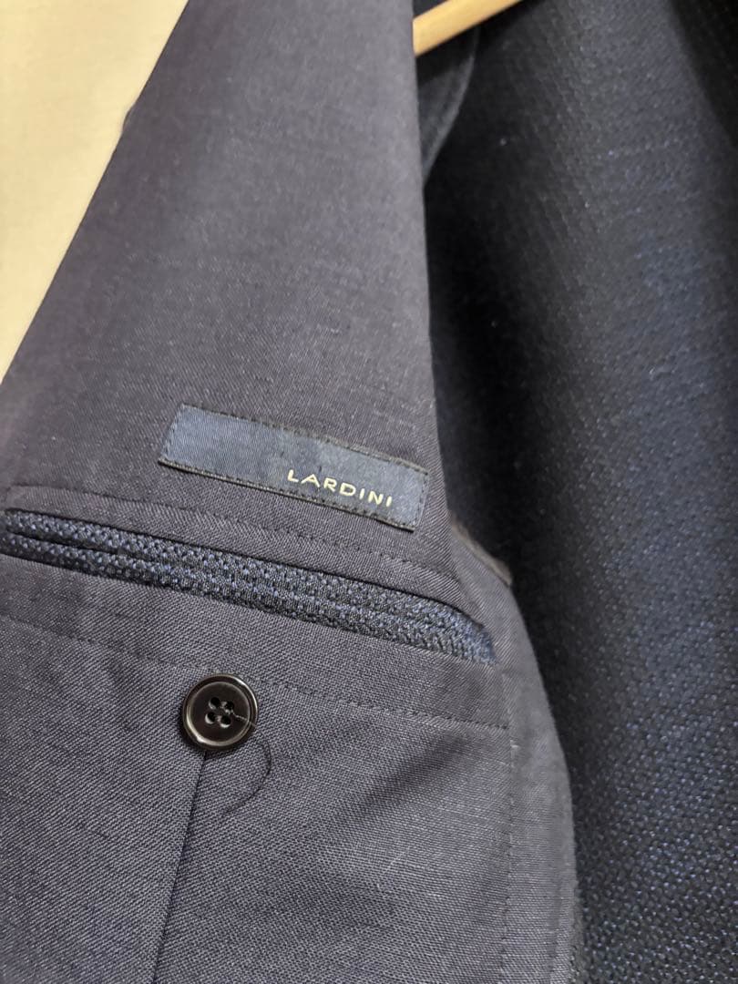 美品　LARDINI ラルディーニ　ジャケット　モヘアウール　ネイビー　44 S