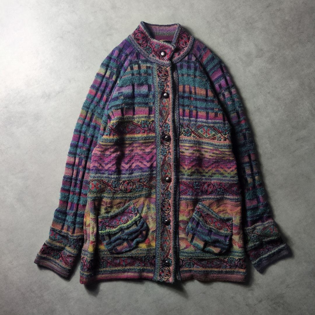 М.&KYOKO 佐藤繊維 ニットコート ロングカーディガン