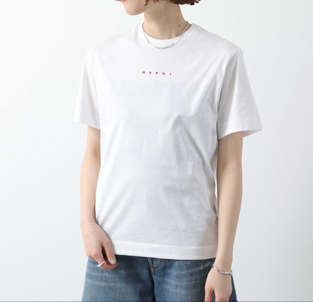 MARNI ホワイト Tシャツ ロゴ入り 半袖 キッズ 14Y