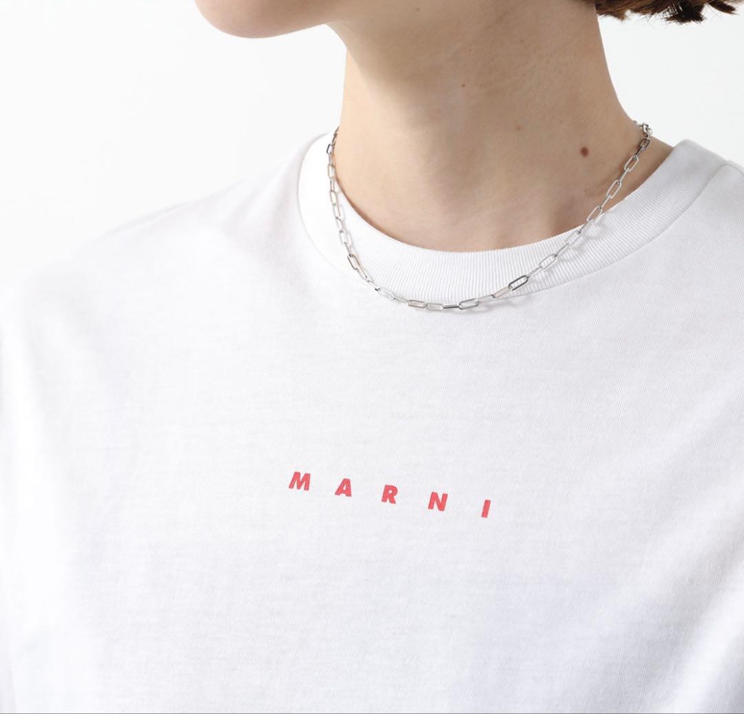 MARNI ホワイト Tシャツ ロゴ入り 半袖 キッズ 14Y