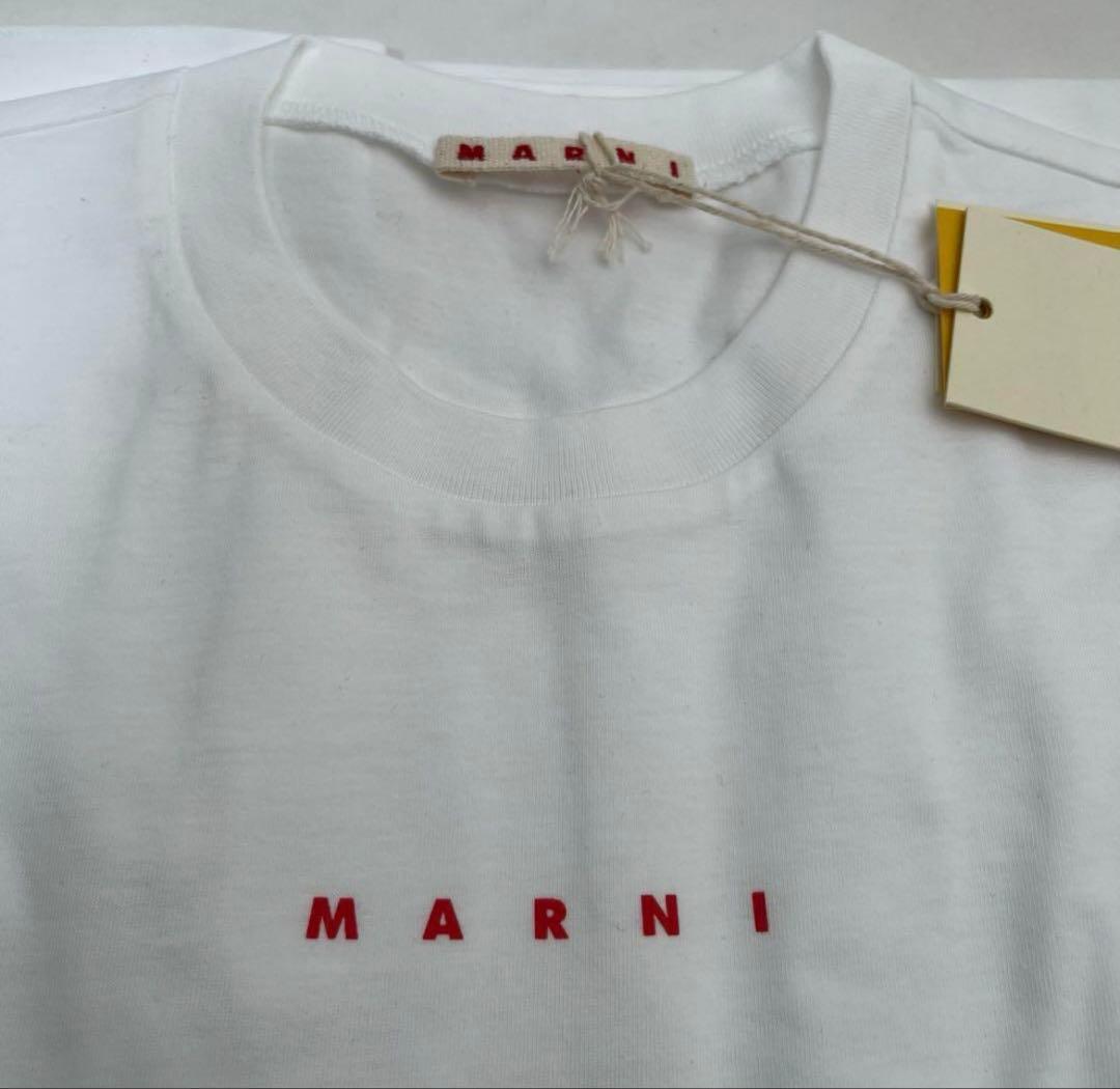 MARNI ホワイト Tシャツ ロゴ入り 半袖 キッズ 14Y