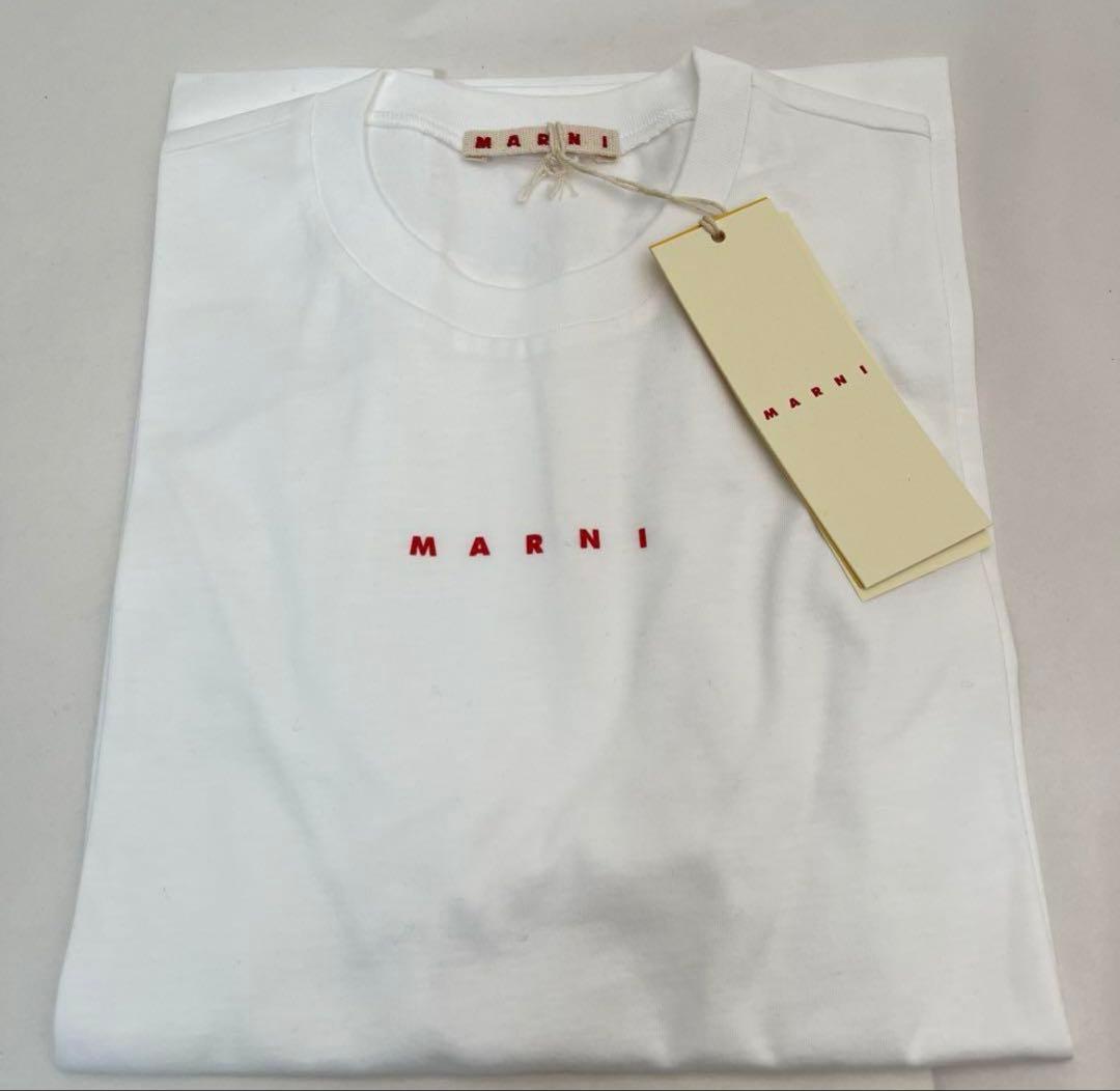 MARNI ホワイト Tシャツ ロゴ入り 半袖 キッズ 14Y