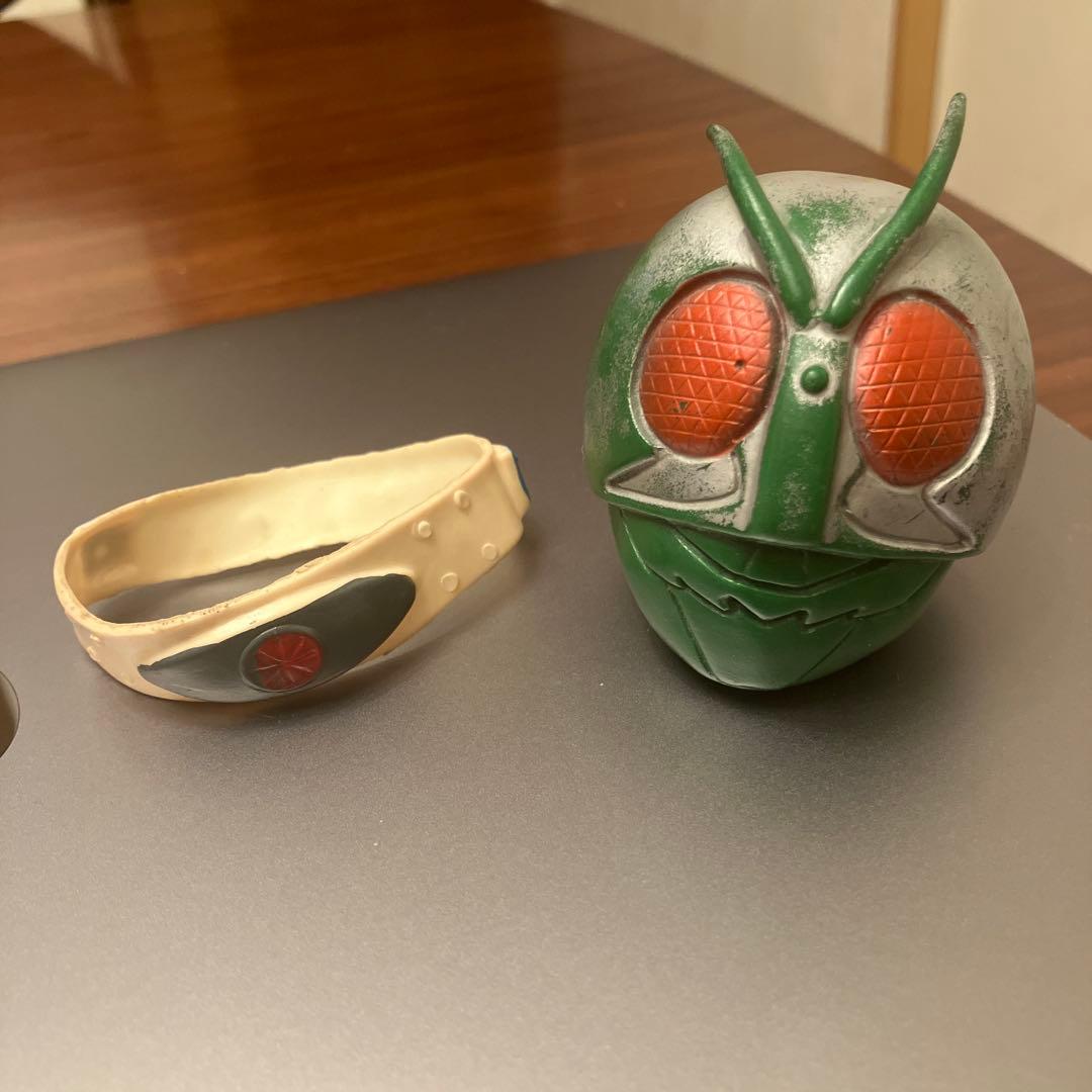 ヴィンテージ バンダイ 仮面ライダー ソフビ ヘルメット & ベルト