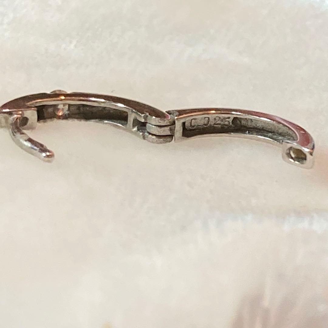 シンプルフープピアス K18WG 片耳用 ダイヤ付き