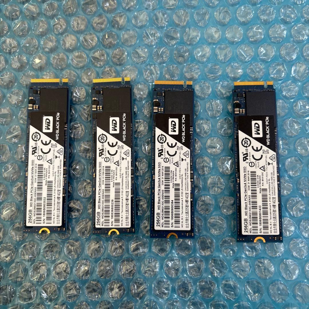②NVMeSSD WD Black WDS256G1X0C 4枚セット