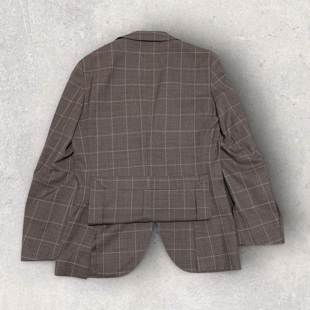 ONLY セットアップシングルスーツ REDA生地 チェック柄 ブラウン