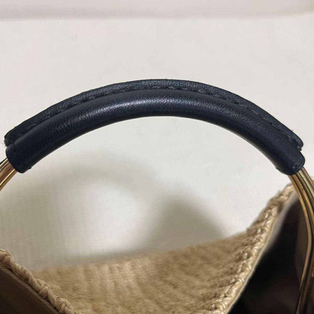 VIOLAd'ORO ヴィオラドーロ　2wayカゴバッグ　アバカ　スクエア型