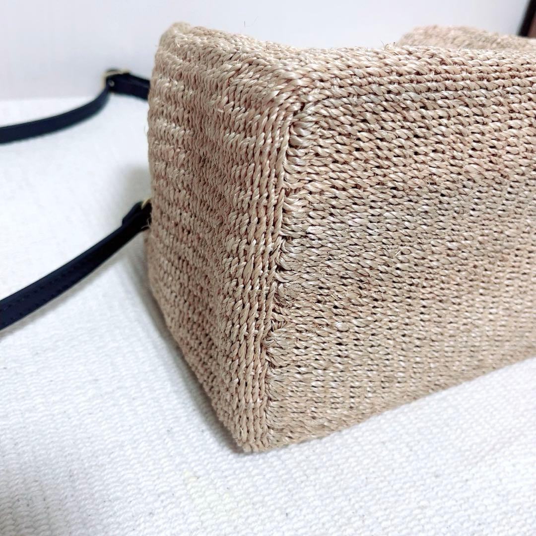 VIOLAd'ORO ヴィオラドーロ　2wayカゴバッグ　アバカ　スクエア型