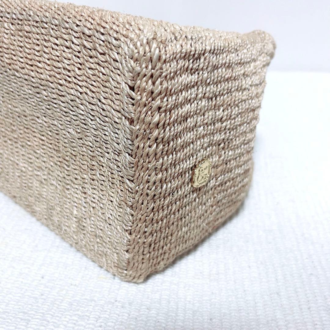 VIOLAd'ORO ヴィオラドーロ　2wayカゴバッグ　アバカ　スクエア型