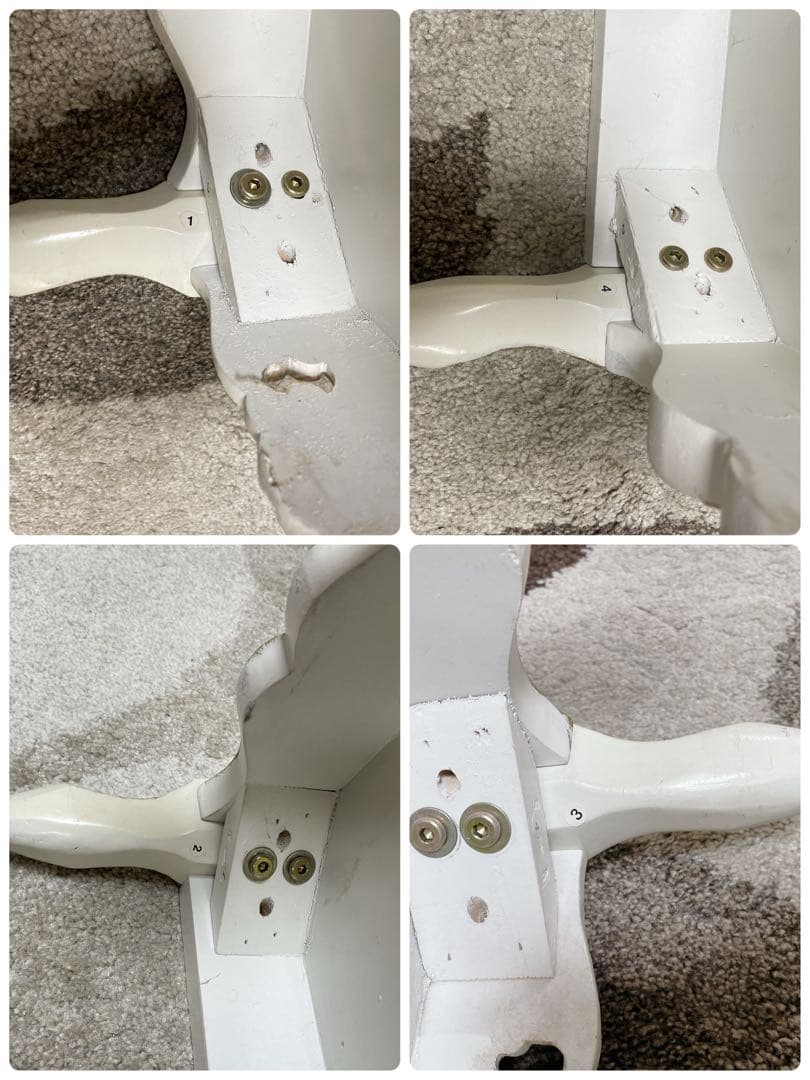 T*Ｋ様 4段 チェスト 55cm クラック仕上げ 白家具 姫系アンティーク 猫