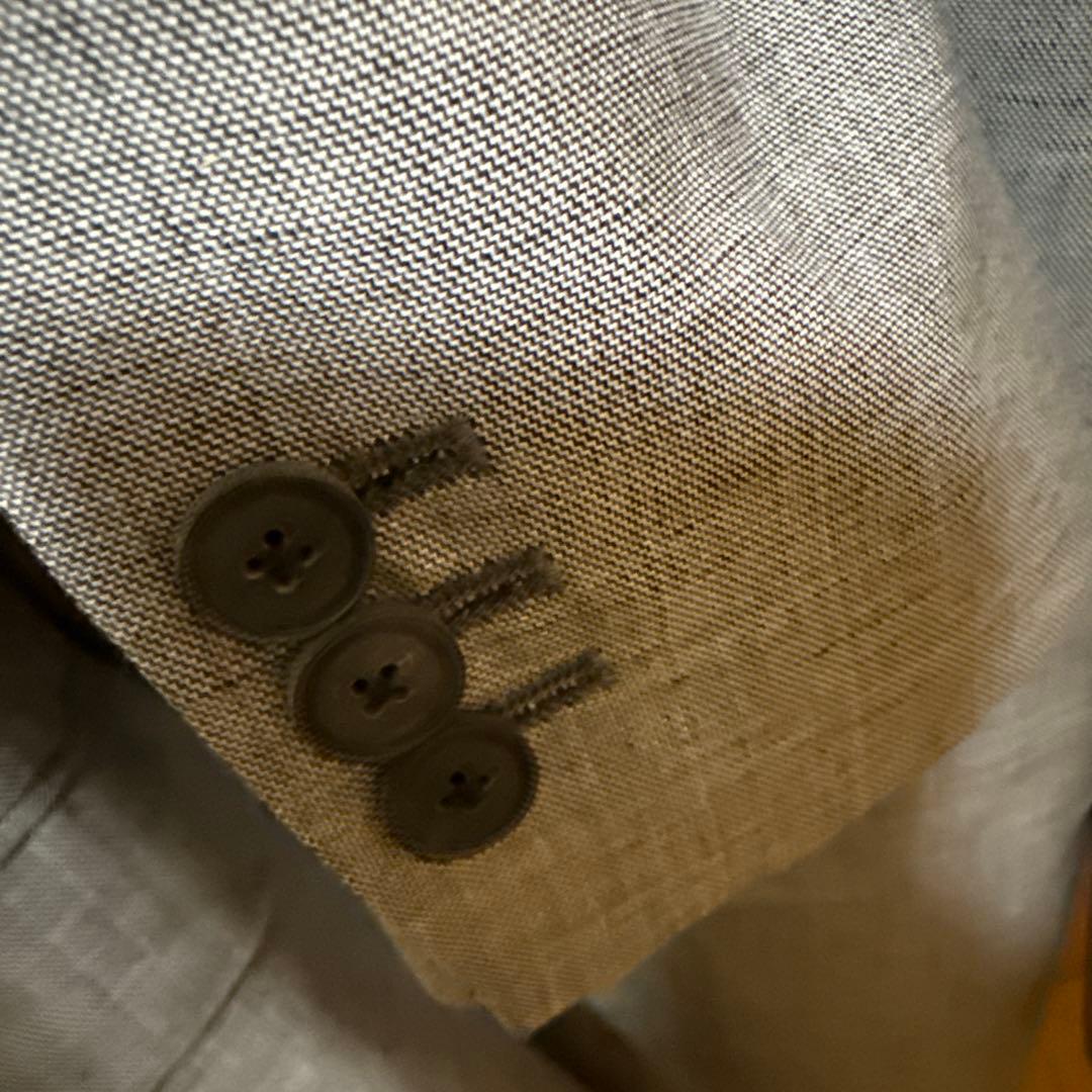 ATON WOOL LINEN SHARKSKIN | ダブルジャケット グレー