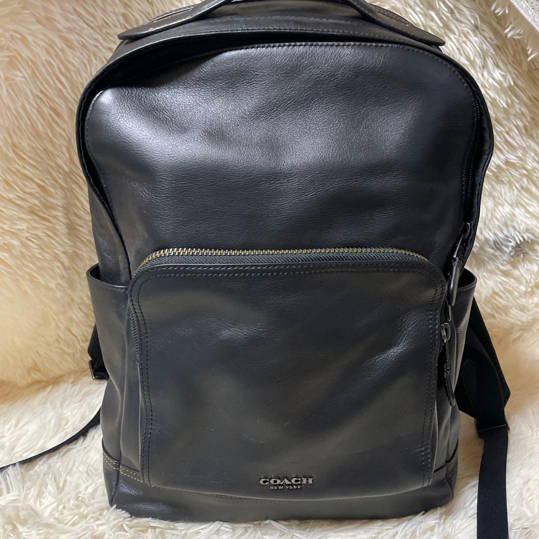 美品 コーチ グラハム リュック 2層式 ビジネス レザー
