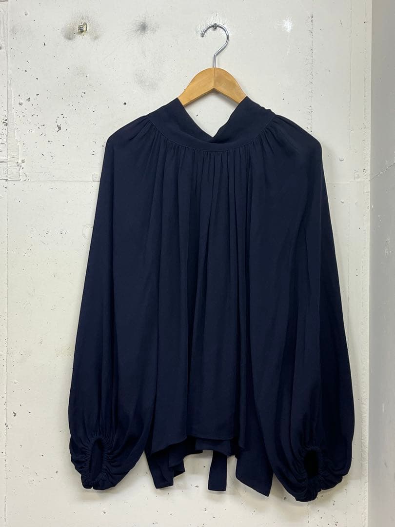 MUSE deuxieme classe シルク ブラウス ネイビー