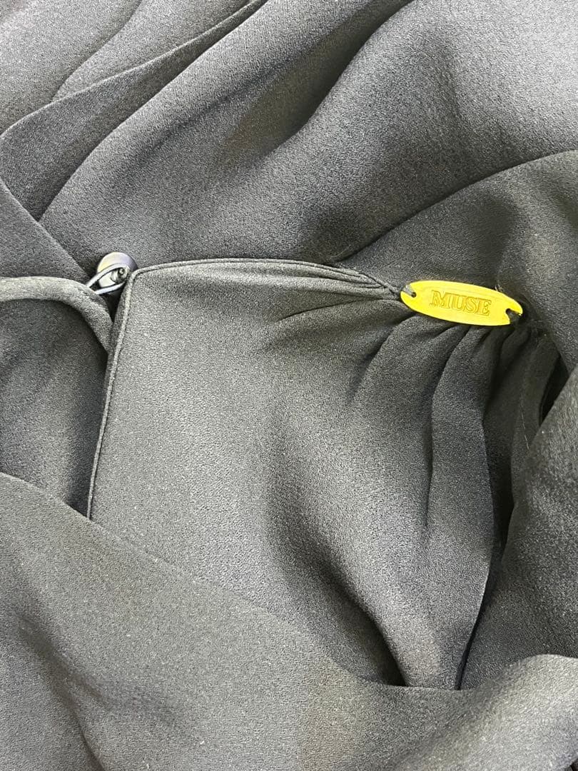 MUSE deuxieme classe シルク ブラウス ネイビー