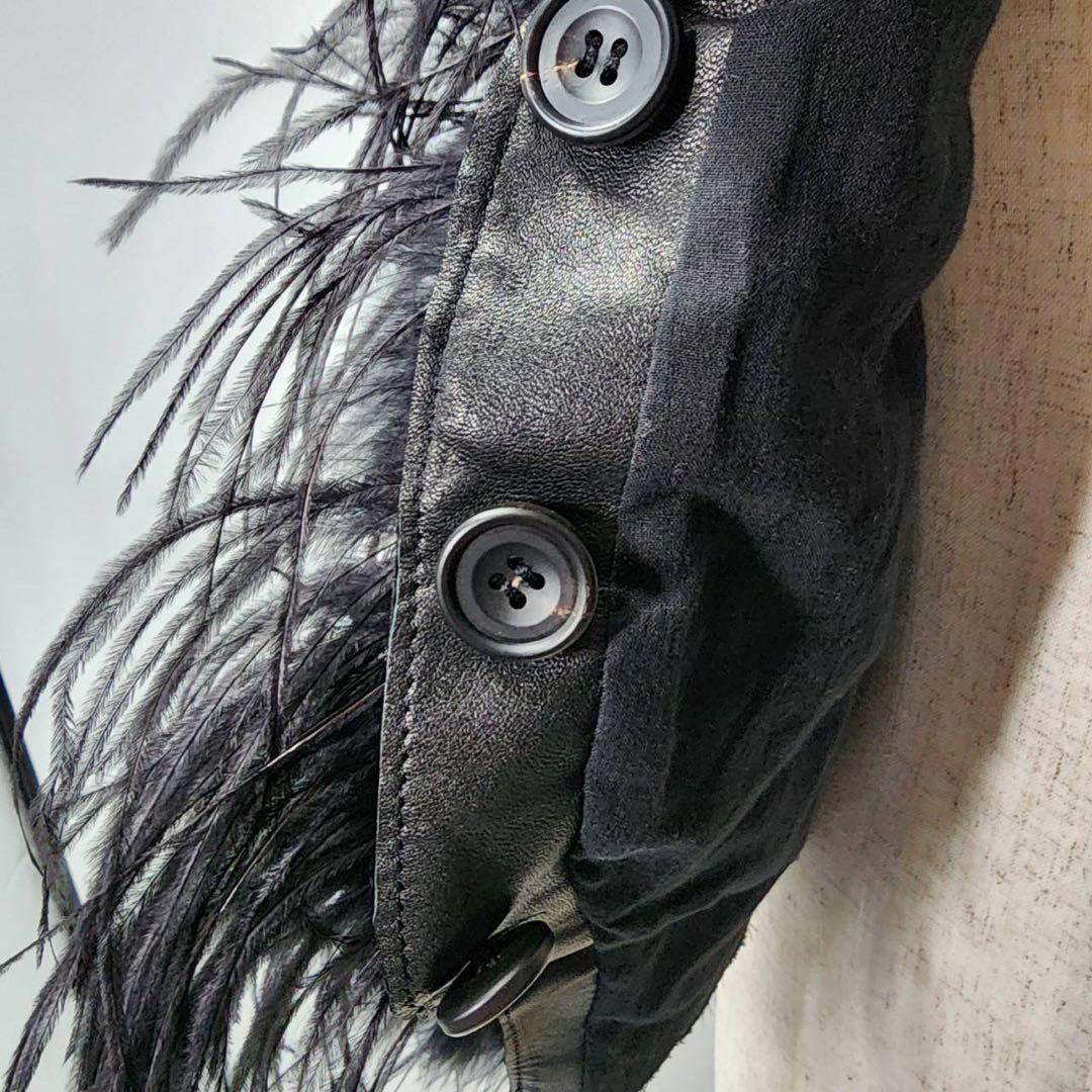 【新品未使用タグ無】if six was nine フェザー＆レザーベスト ジレ