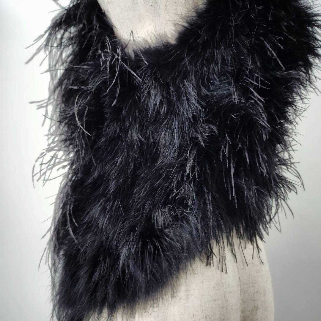 【新品未使用タグ無】if six was nine フェザー＆レザーベスト ジレ