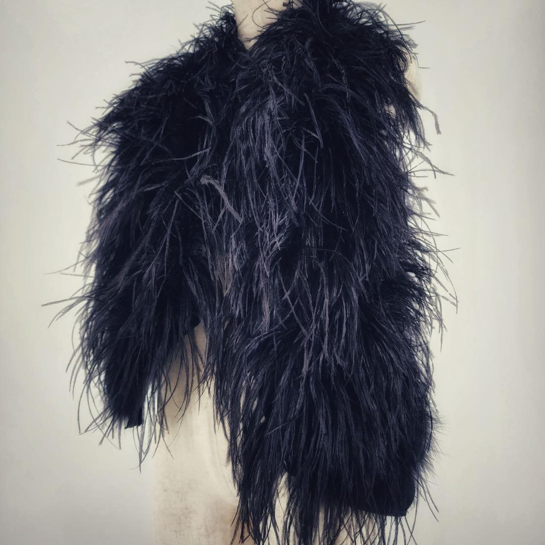 【新品未使用タグ無】if six was nine フェザー＆レザーベスト ジレ