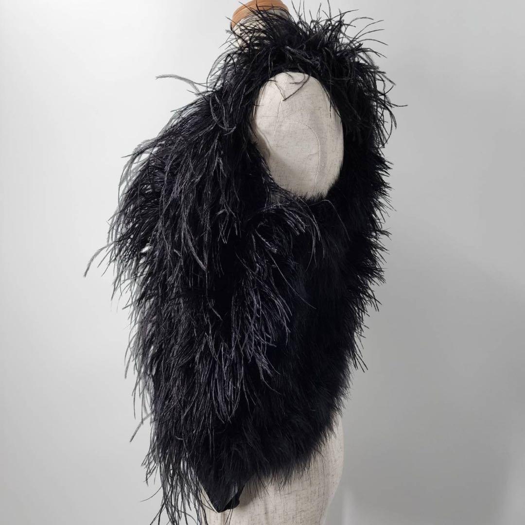 【新品未使用タグ無】if six was nine フェザー＆レザーベスト ジレ