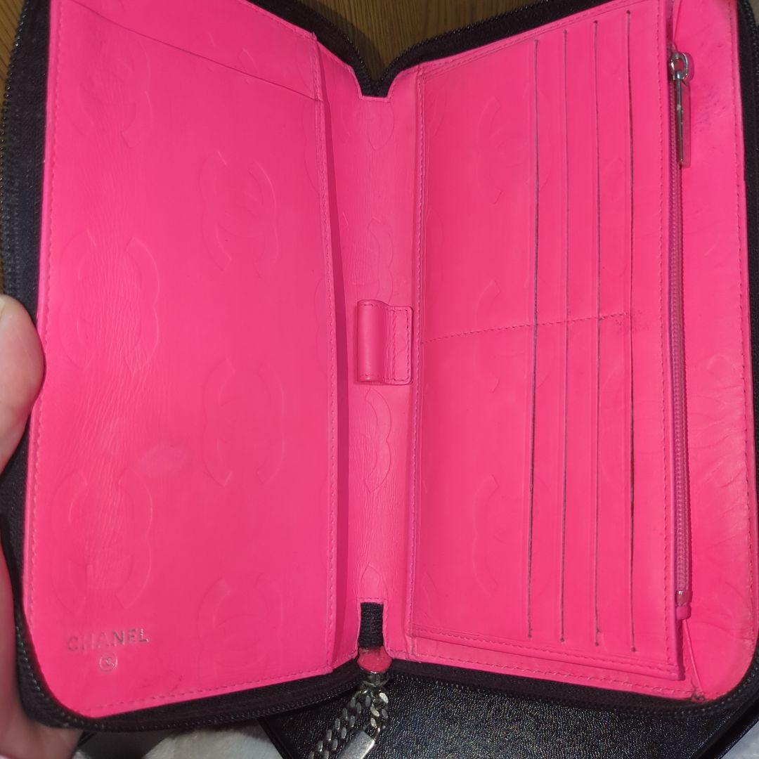 CHANEL カンボンライン 長財布 ジッピー ラウンドファスナー ブラック