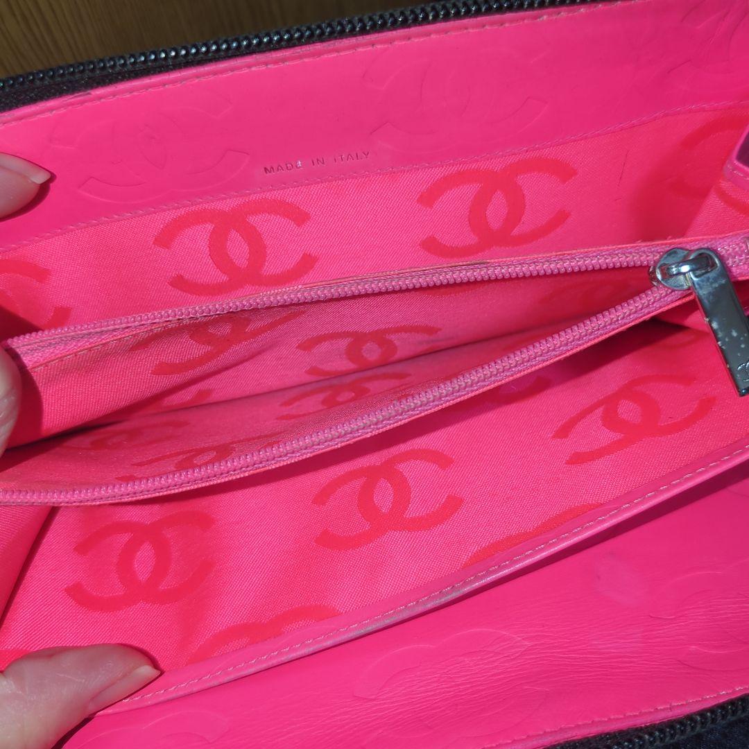 CHANEL カンボンライン 長財布 ジッピー ラウンドファスナー ブラック
