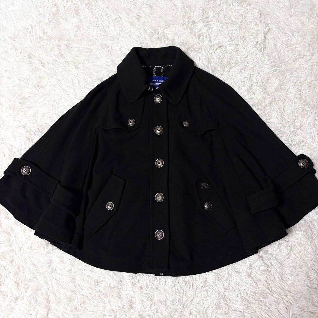 【極美品】バーバリーブルーレーベル ポンチョ ジャケット 38 ブラック