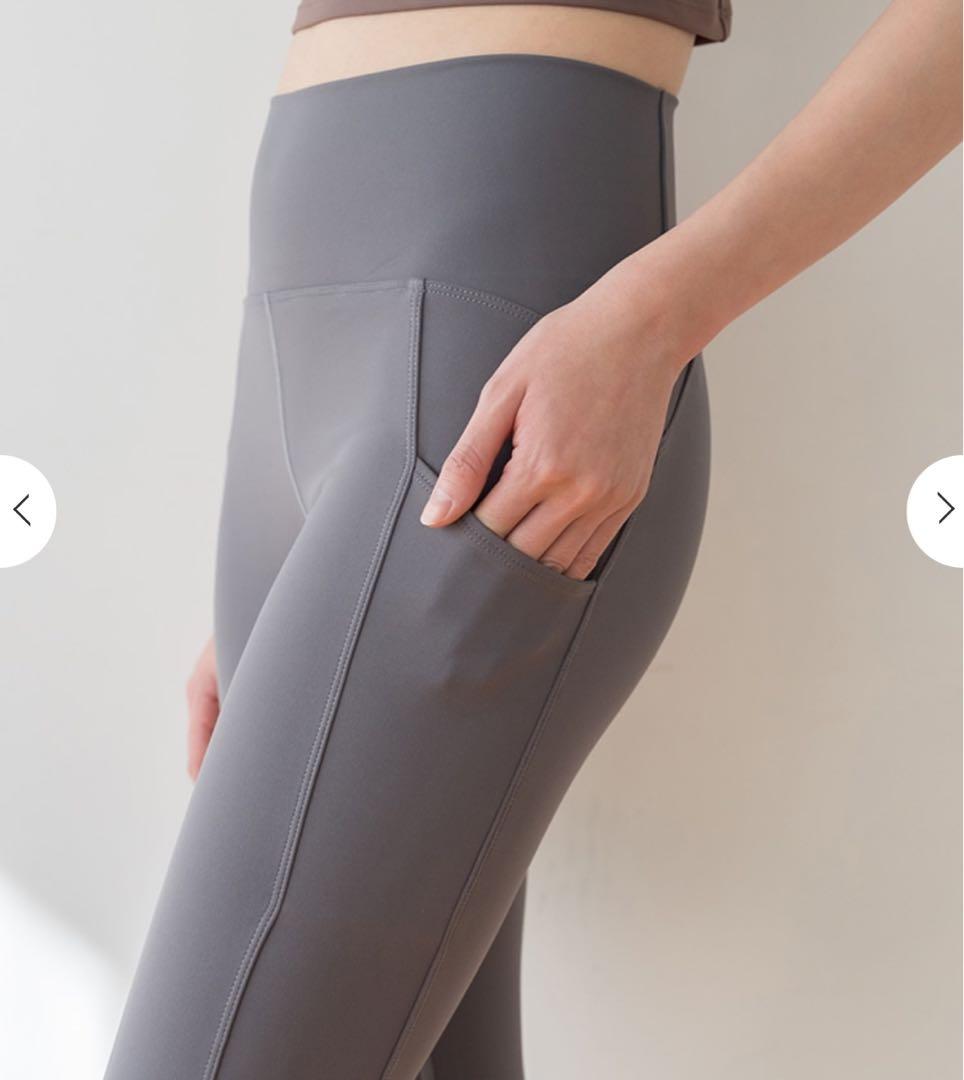 あやまま☆SUKALAトレンカレギンス　グレー サイドポケット付