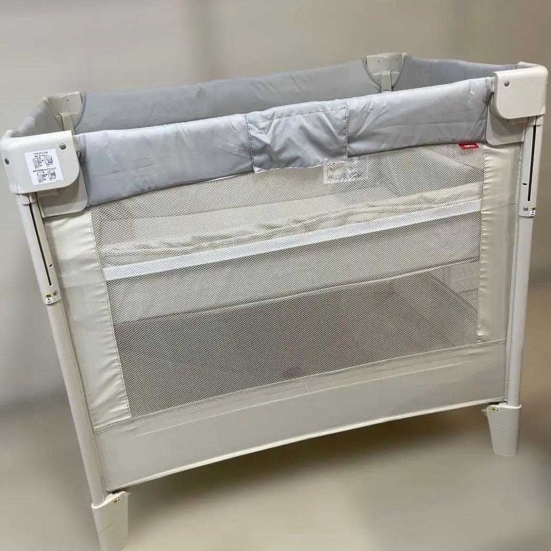 【Aprica】ベビーベッド ココネルエアー AB ホワイトグレー