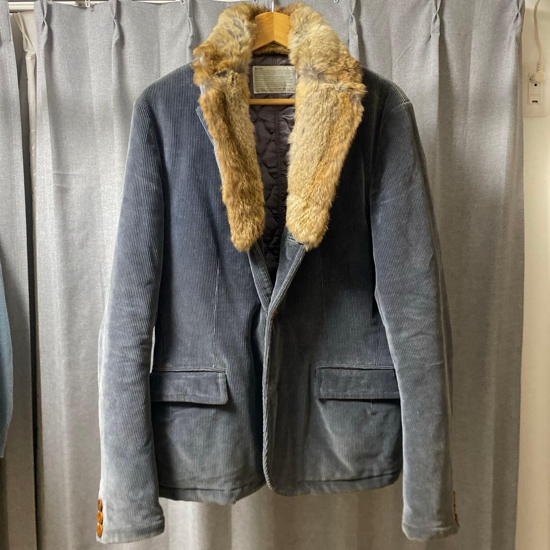 Kolor コーデュロイテーラードジャケット 12AW ラビットファー 2way