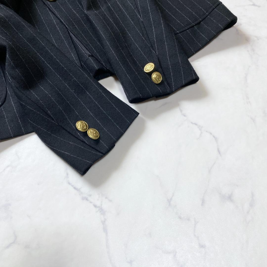 MADISONBLUE サイズ2 テーラード 金ボタン ストライプ ワッペン