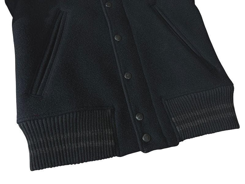 名作 アカンサス 14AW ダブルメルトン 茶芯 シワ加工 袖レザー スタジャン