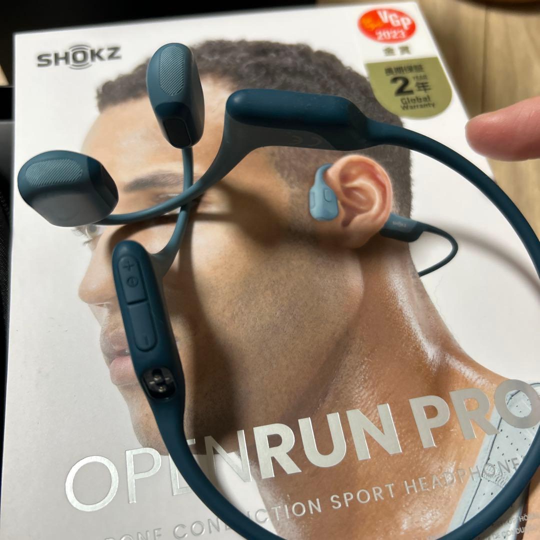 SHOKZ OPENRUN PRO 骨伝導イヤホンブルー