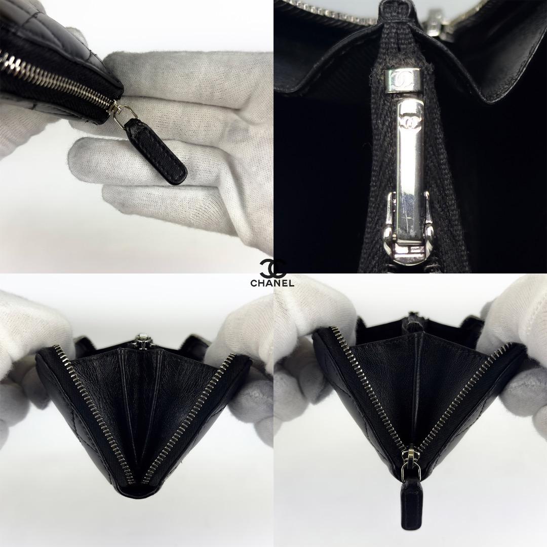 美品　新型タイプ　シャネル　スター　ラムスキン　ケース　小銭入れ　財布