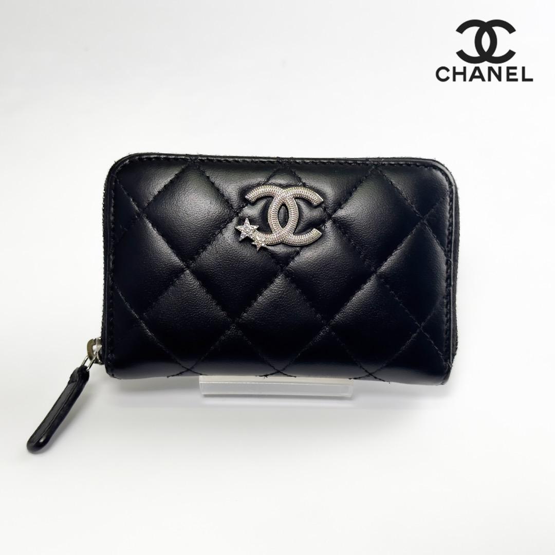 美品　新型タイプ　シャネル　スター　ラムスキン　ケース　小銭入れ　財布