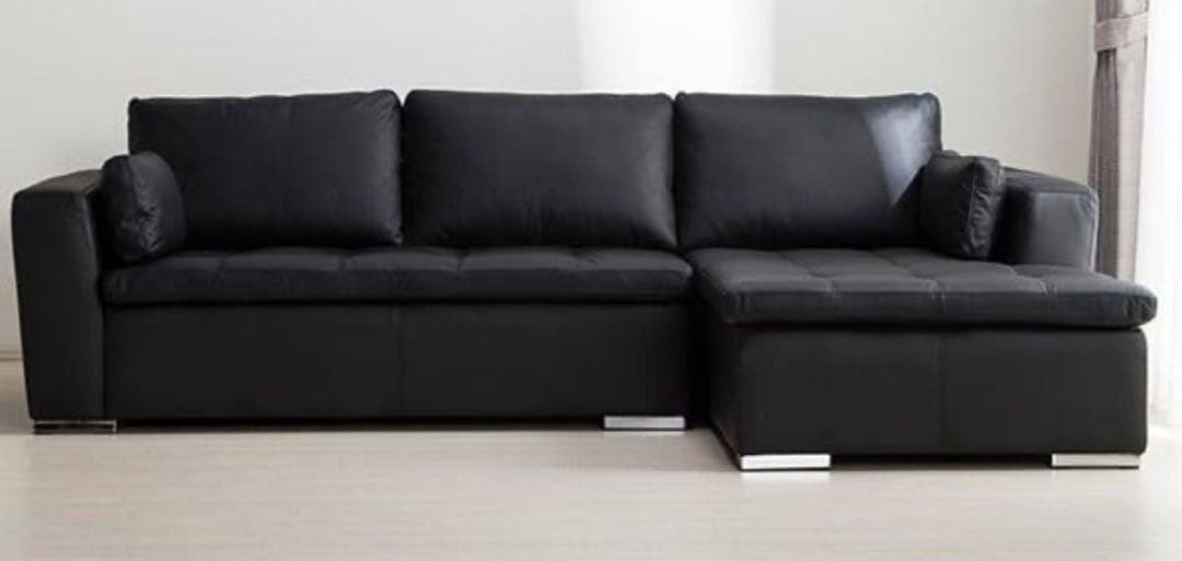 ※値下げ　ニトリ カウチソファ 左カウチ ダブルライン3LC 本革 レザー