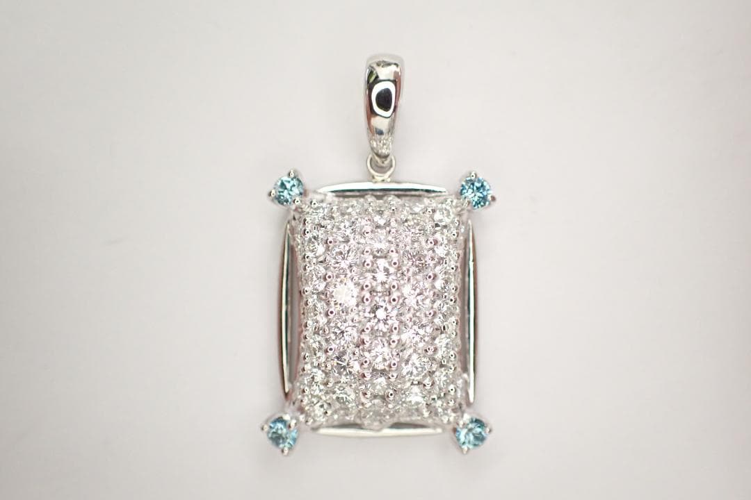 24/美品 タサキ 田崎真珠 Pt900 ダイヤ計1.34ct ペンダントトップ