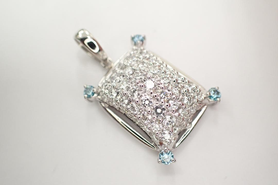 24/美品 タサキ 田崎真珠 Pt900 ダイヤ計1.34ct ペンダントトップ