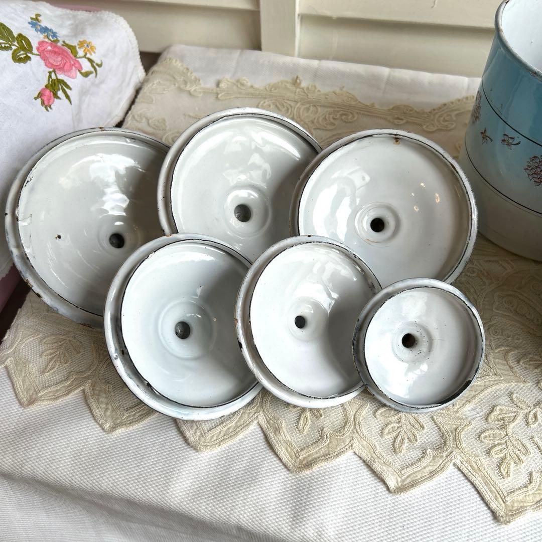 お値下げしました‼️ フランスアンティーク　ホーローキャニスター6 個set