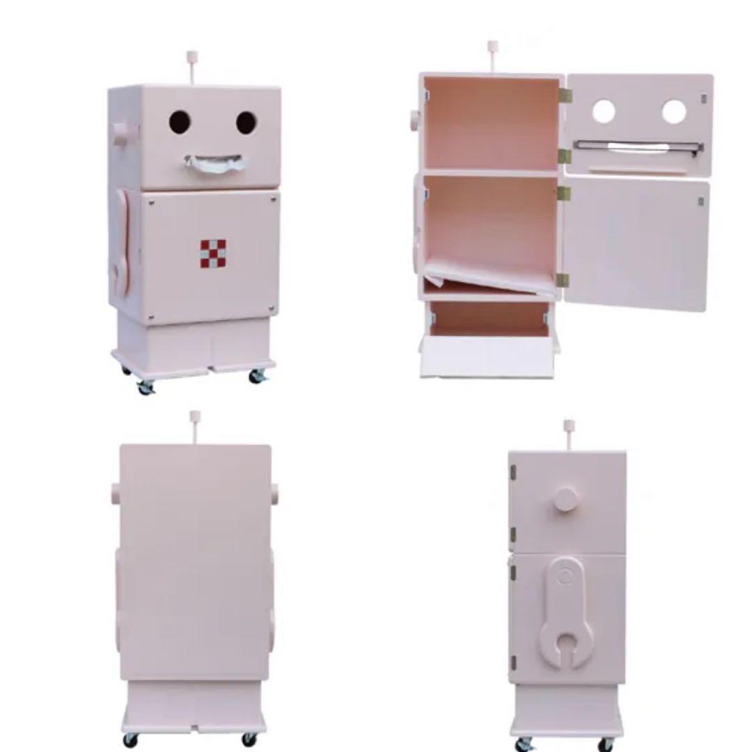 【最安値】ロボット型木製収納ロビット Robit ete ホワイト